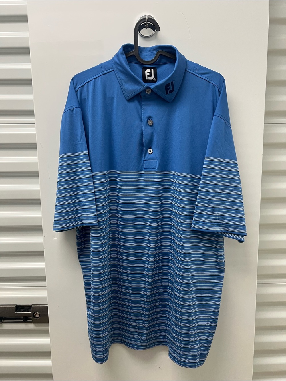 FootJoy Blue Striped Tour Collar Polo